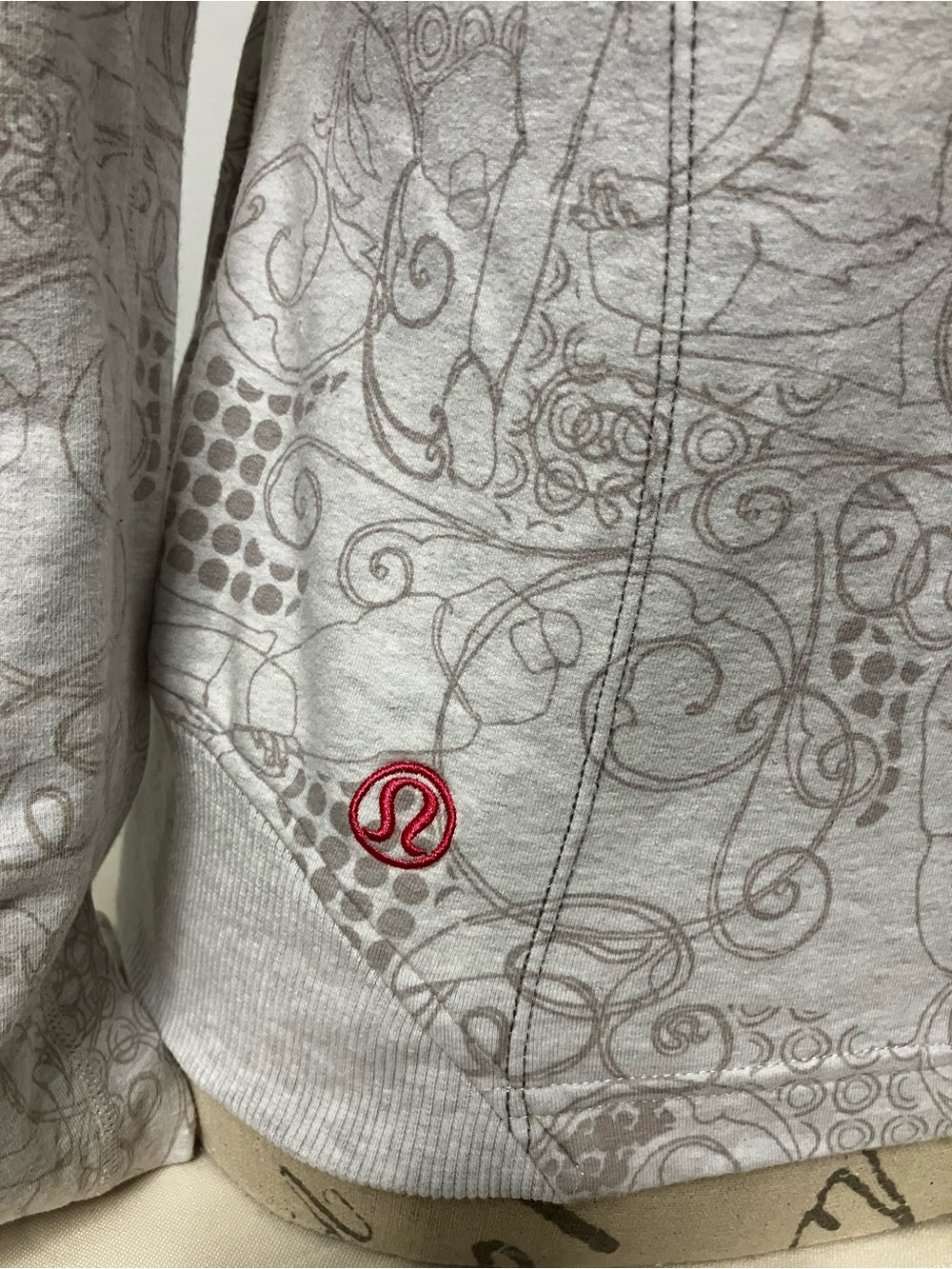 Light Gray Printed Asymmetric Zip Women's Jacket - Picture 5 of 11